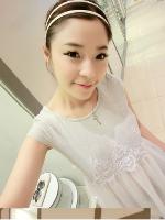เดรสสั้นลูกไม้ซีฟอง นำเข้าจากเกาหลีรหัส J00167